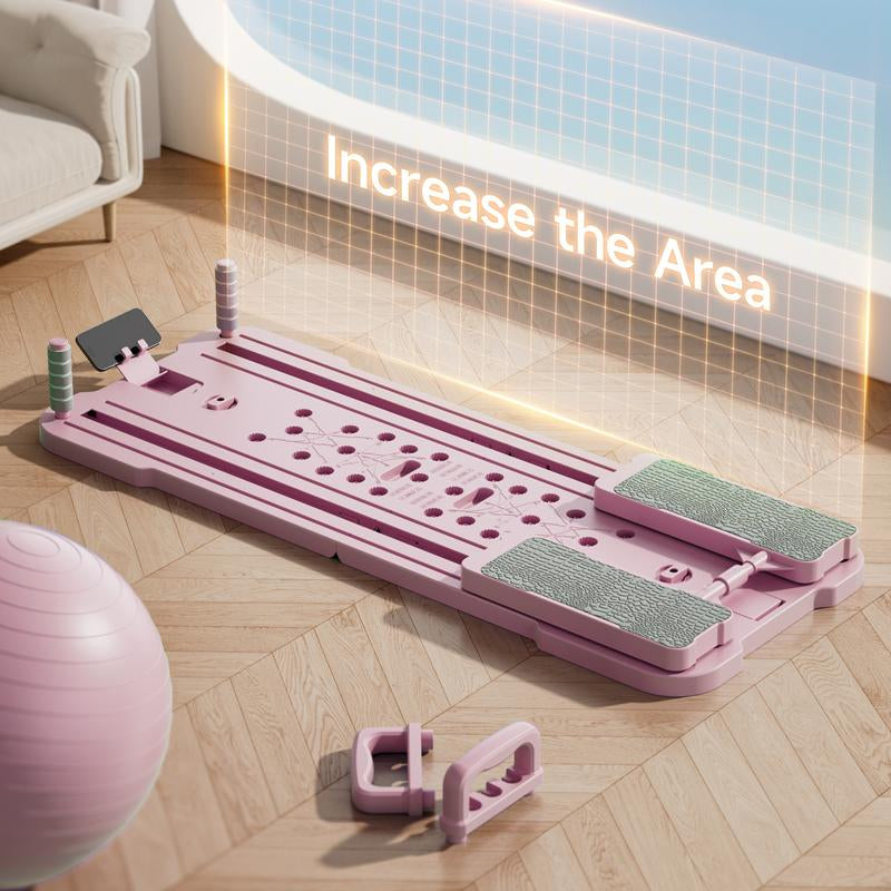 All-In-One Pilates Board | Foldable Home Ab & Core Trainer with Resistance Bands | Full Body Workout Equipment