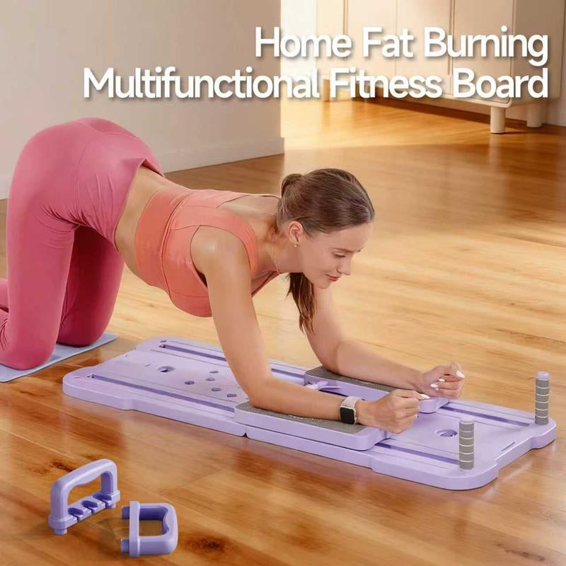 All-In-One Pilates Board | Foldable Home Ab & Core Trainer with Resistance Bands | Full Body Workout Equipment