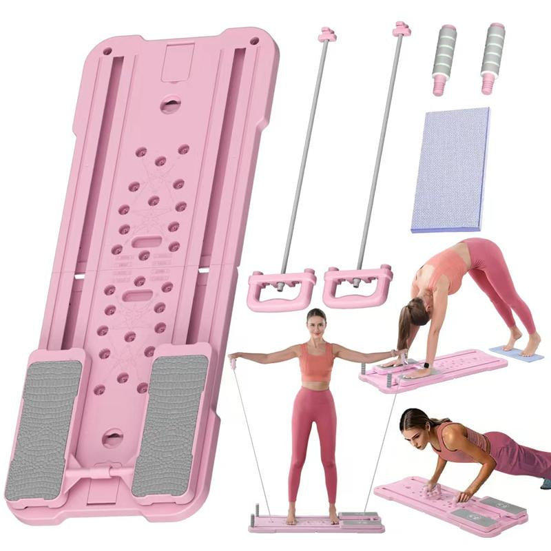 All-In-One Pilates Board | Foldable Home Ab & Core Trainer with Resistance Bands | Full Body Workout Equipment